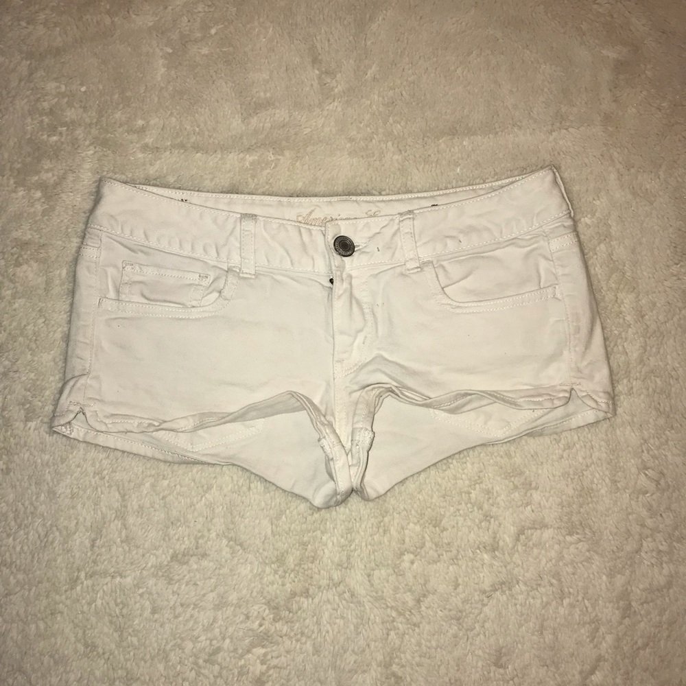 American Eagle white denim shorts